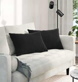 VidaXL Sofa Kussens 2 pcs Zwart 60 x 40 cm Katoen Stof