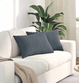 VidaXL Sofa Kussens 2 pcs Donkergrijs 60 x 40 cm Katoen Stof