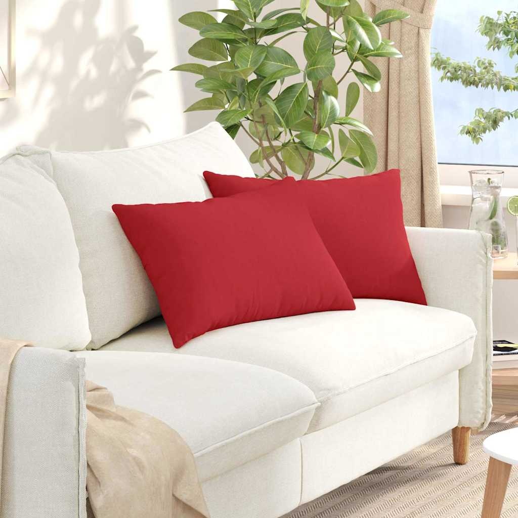 VidaXL Sofa Kussens 2 pcs Rood 60 x 40 cm Stof