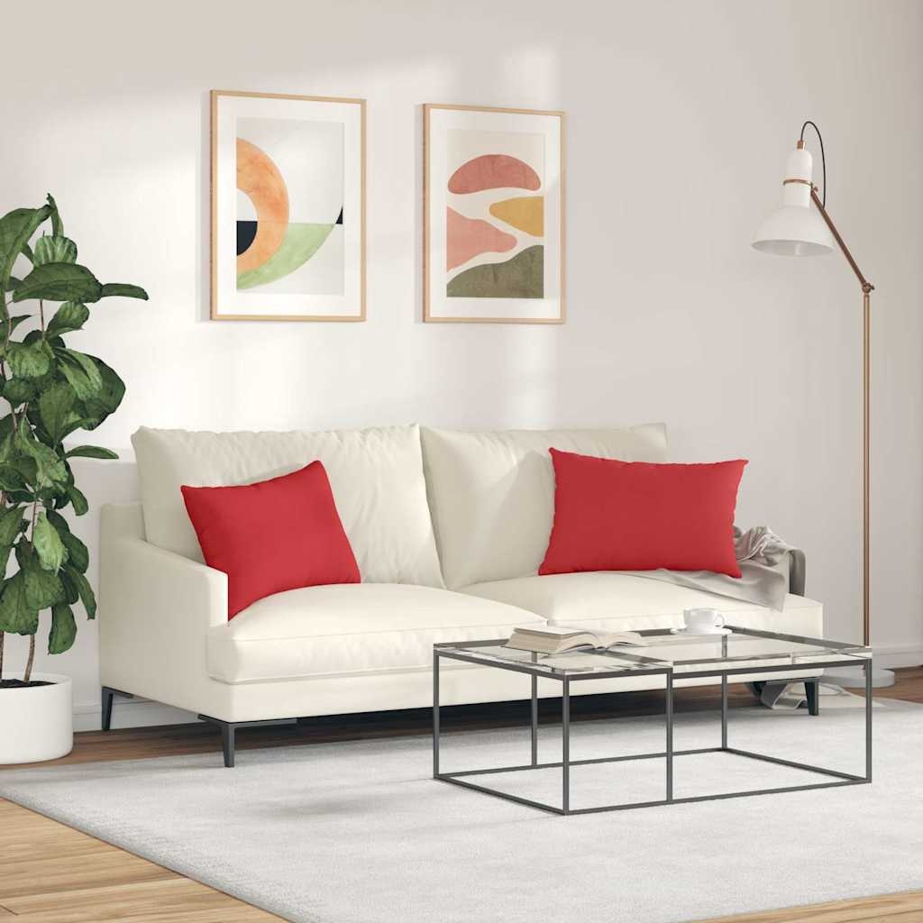 VidaXL Sofa Kussens 2 pcs Rood 60 x 40 cm Stof