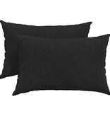 VidaXL Sofa Kussens 2 pcs Zwart 60 x 40 cm Stof