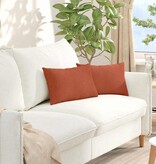 VidaXL Sofa Kussens 2 pcs Rood-oranje 50 x 30 cm Katoen Stof