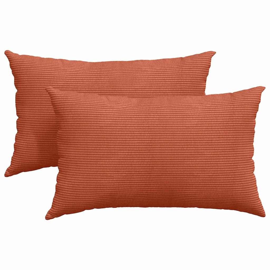 VidaXL Sofa Kussens 2 pcs Rood-oranje 50 x 30 cm Katoen Stof
