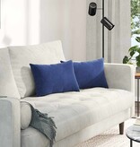 VidaXL Sofa Kussens 2 pcs Politieblauw 50 x 30 cm Katoen Stof