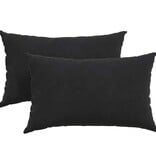 VidaXL Sofa Kussens 2 pcs Zwart 50 x 30 cm Katoen Stof