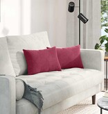 VidaXL Sofa Kussens 2 pcs Wijnrood 50 x 30 cm Katoen Stof