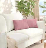 VidaXL Sofa Kussens 2 pcs Roze 50 x 30 cm Katoen Stof