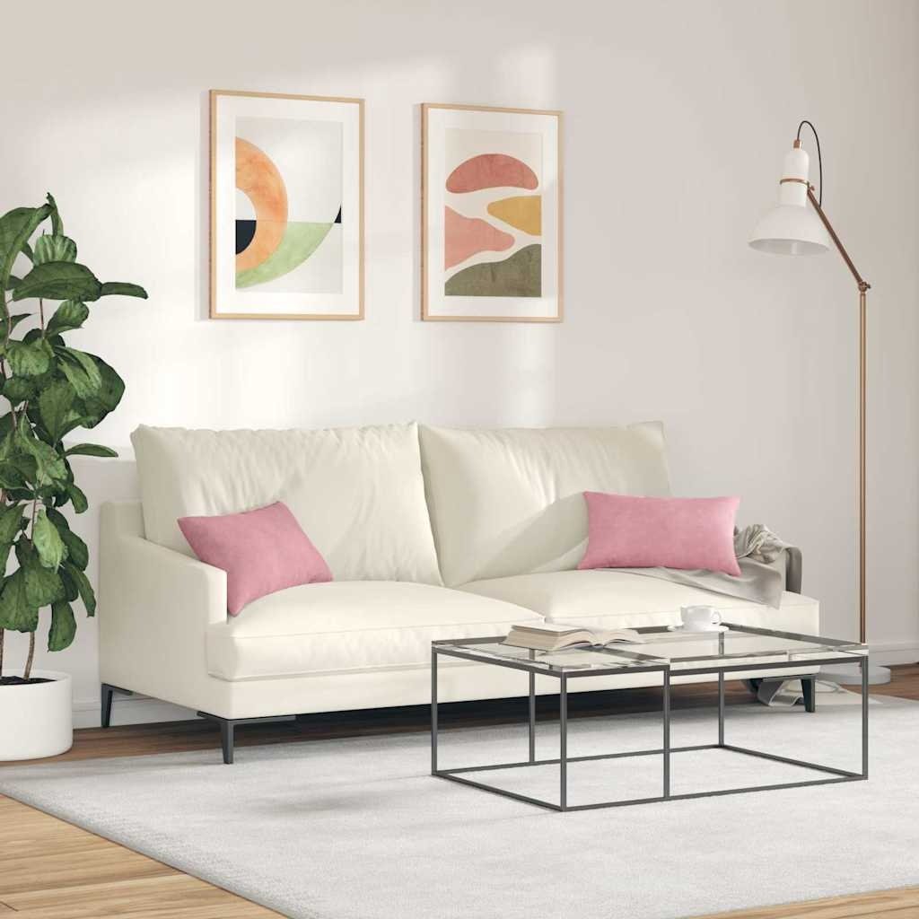 VidaXL Sofa Kussens 2 pcs Roze 50 x 30 cm Katoen Stof