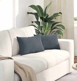 VidaXL Sofa Kussens 2 pcs Donkergrijs 50 x 30 cm Katoen Stof