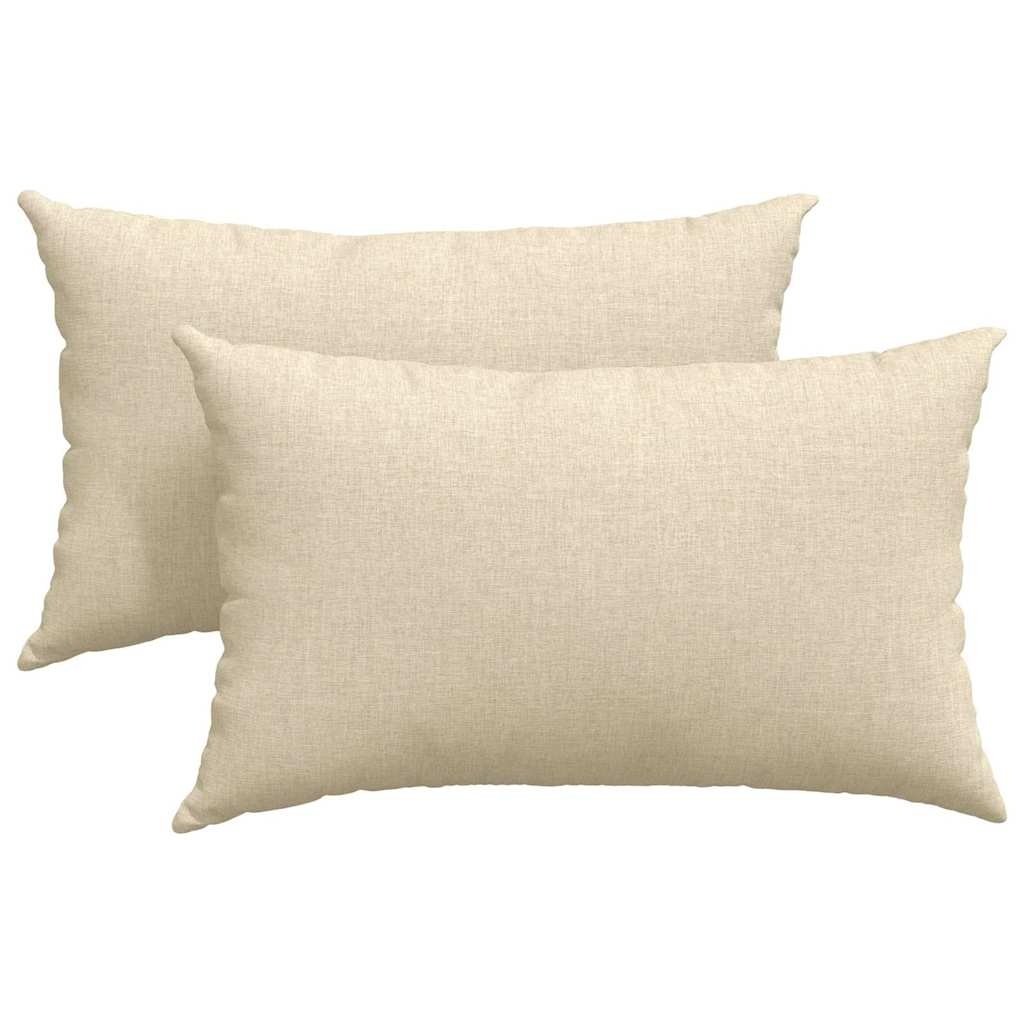 VidaXL Sofa Kussens 2 pcs Crème 50 x 30 cm Stof