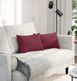 VidaXL Sofa Kussens 2 pcs Wijnrood 50 x 30 cm Stof