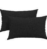 VidaXL Sofa Kussens 2 pcs Zwart 50 x 30 cm Stof