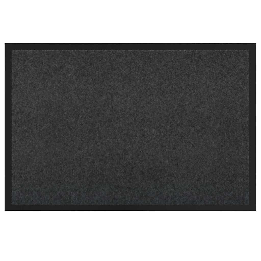 VidaXL Deurmat Antraciet 60 x 40 x 1.2 cm Teddy Stof
