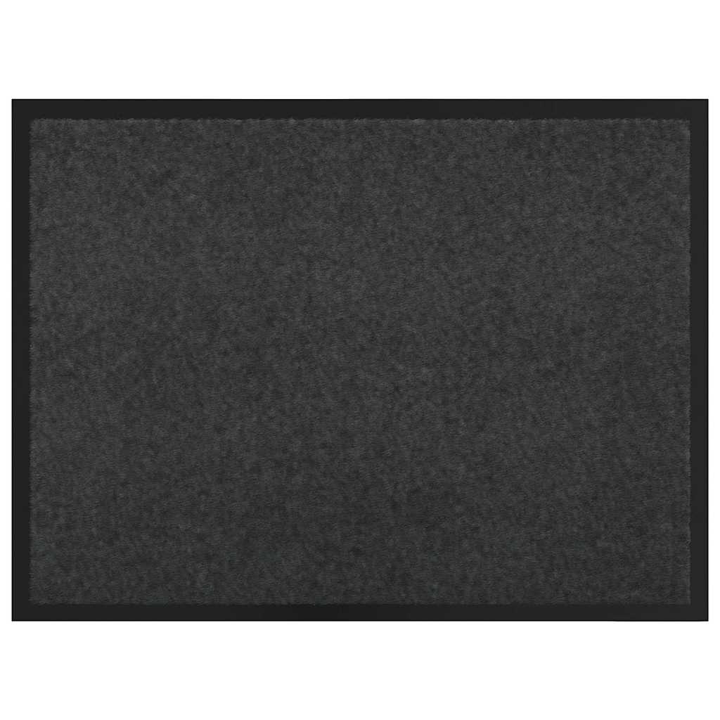 VidaXL Deurmat Antraciet 60 x 40 x 1.2 cm Teddy Stof