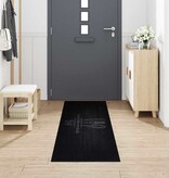 VidaXL Keuken Vloerkleed Zwart 300 x 60 cm Fluweel