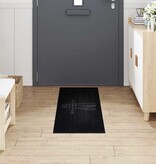 VidaXL Keuken Vloerkleed Zwart 150 x 45 cm Fluweel