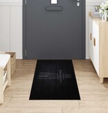 VidaXL Keuken Vloerkleed Zwart 180 x 60 cm Fluweel