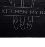 VidaXL Keuken Vloerkleed Zwart 180 x 60 cm Fluweel