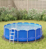 VidaXL Zwembadgrondzeil Ø244 cm polyester geotextiel lichtgrijs