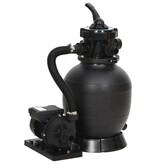 VidaXL Zwembadzandfilter met 6-voudig ventiel zwart