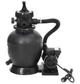 VidaXL Zwembadzandfilter met 6-voudig ventiel zwart