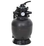 VidaXL Zwembadzandfilter met 6-voudig ventiel zwart