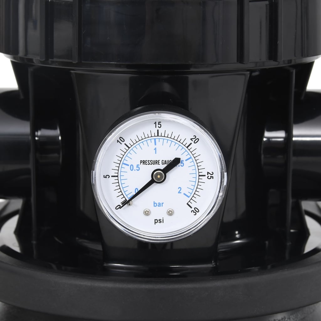 VidaXL Zwembadzandfilter met 6-voudig ventiel zwart