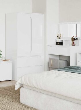 VidaXL Badkamer Kast Hoogglans wit 40,5 x 40 x 44 cm Bewerkt hout