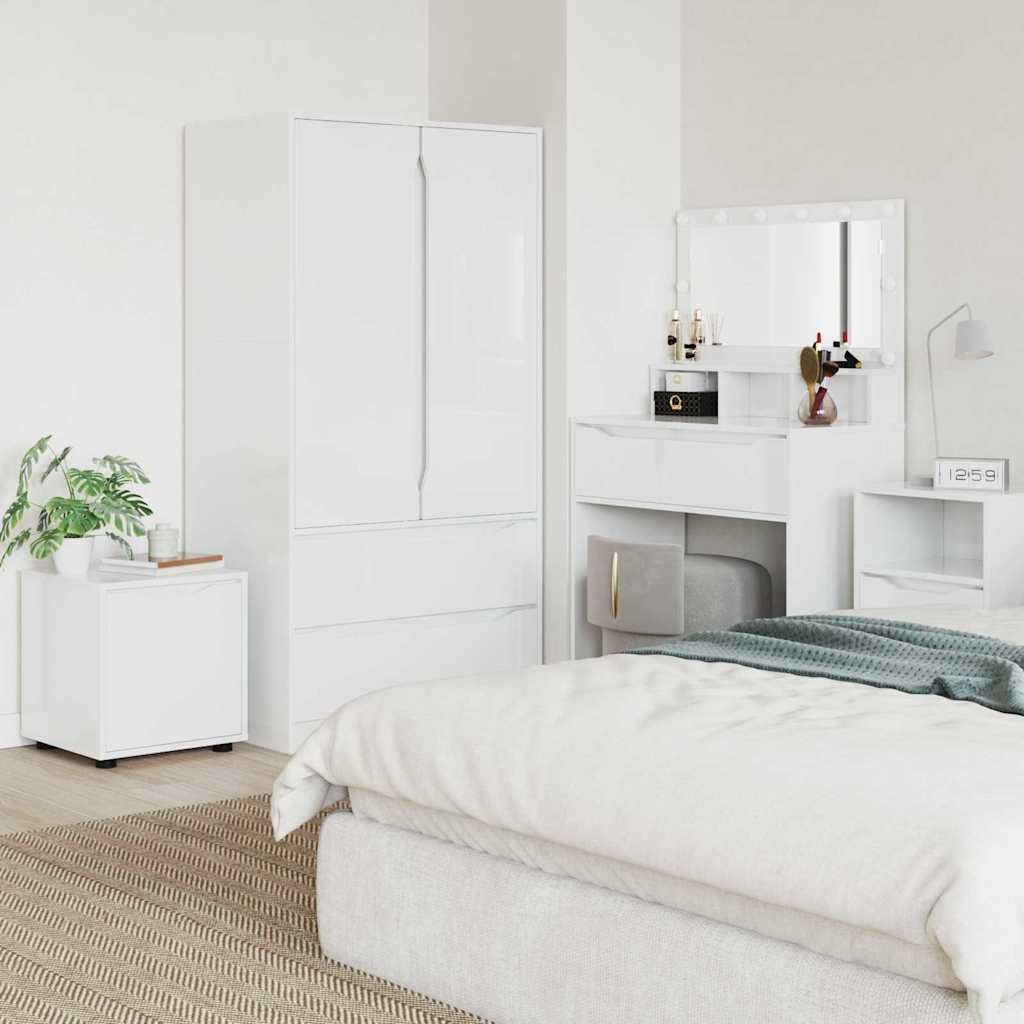 VidaXL Badkamer Kast Hoogglans wit 40,5 x 40 x 44 cm Bewerkt hout