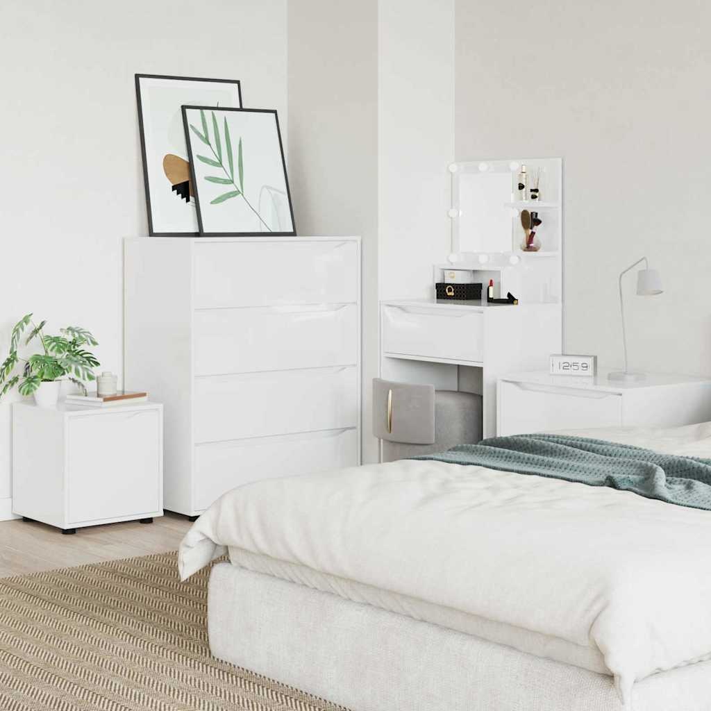 VidaXL Badkamer Kast Hoogglans wit 40,5 x 40 x 44 cm Bewerkt hout