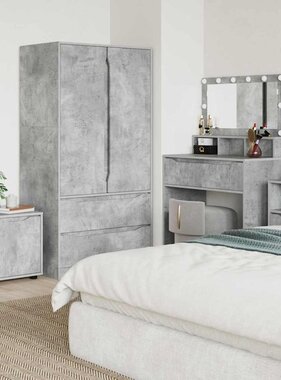 VidaXL Badkamer Kast Beton Grijs 40,5 x 40 x 44 cm Bewerkt hout