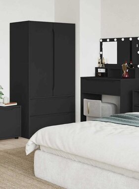 VidaXL Badkamer Kast Zwart 40,5 x 40 x 44 cm Bewerkt hout