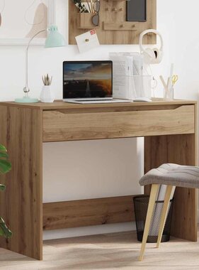 VidaXL Bureau met lade Artisan Eiken 100 x 50 x 78 cm Bewerkt hout