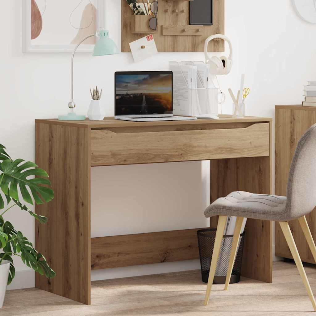 VidaXL Bureau met lade Artisan Eiken 100 x 50 x 78 cm Bewerkt hout