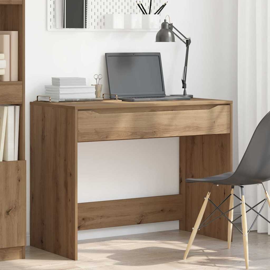 VidaXL Bureau met lade Artisan Eiken 100 x 50 x 78 cm Bewerkt hout