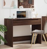 VidaXL Bureau met lade Bruin Eiken 100 x 50 x 78 cm Bewerkt hout