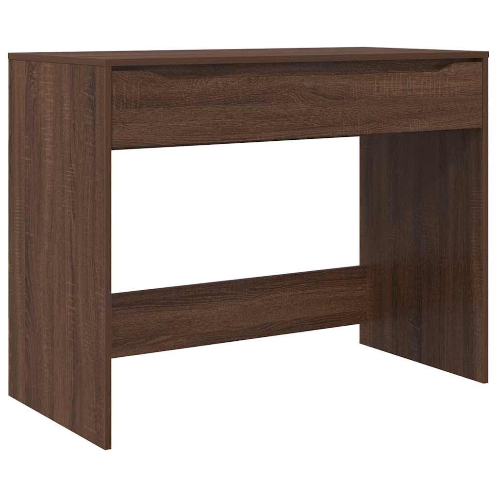 VidaXL Bureau met lade Bruin Eiken 100 x 50 x 78 cm Bewerkt hout