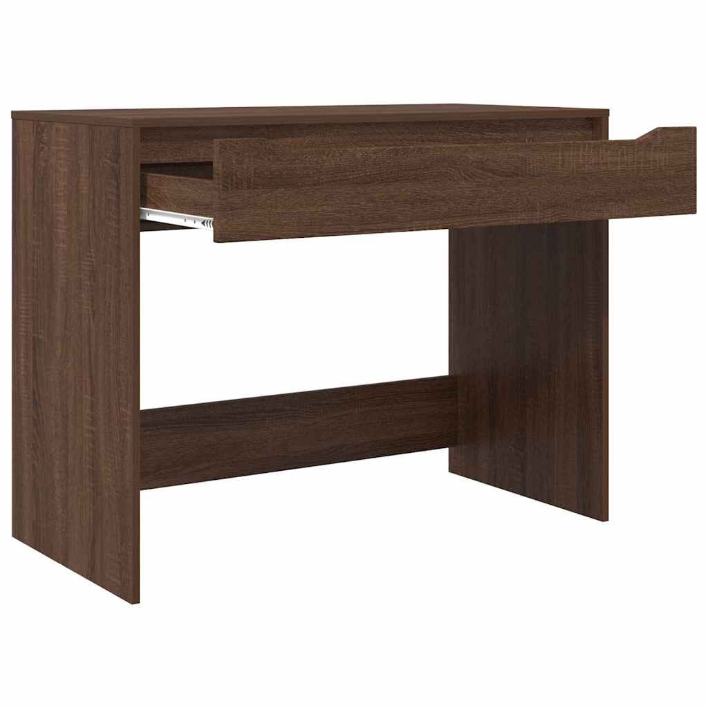 VidaXL Bureau met lade Bruin Eiken 100 x 50 x 78 cm Bewerkt hout