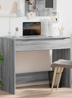 VidaXL Bureau met lade Grijs Sonoma 100 x 50 x 78 cm Bewerkt hout
