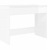 VidaXL Bureau met lade Hoogglans wit 100 x 50 x 78 cm Bewerkt hout