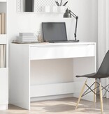VidaXL Bureau met lade Hoogglans wit 100 x 50 x 78 cm Bewerkt hout
