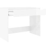 VidaXL Bureau met lade Hoogglans wit 100 x 50 x 78 cm Bewerkt hout