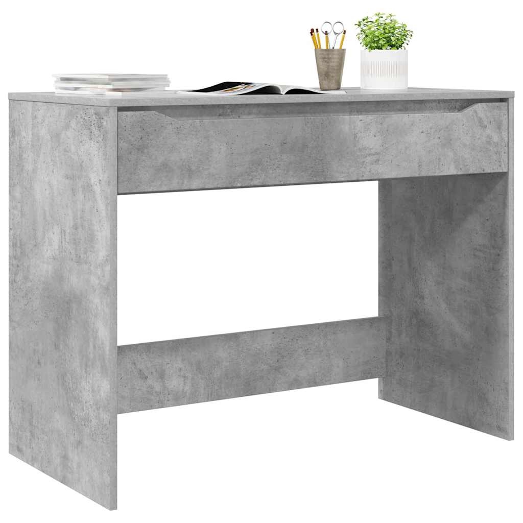 VidaXL Bureau met lade Beton Grijs 100 x 50 x 78 cm Bewerkt hout