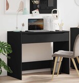 VidaXL Bureau met lade met opslag Zwart 100 x 50 x 78 cm Bewerkt hout