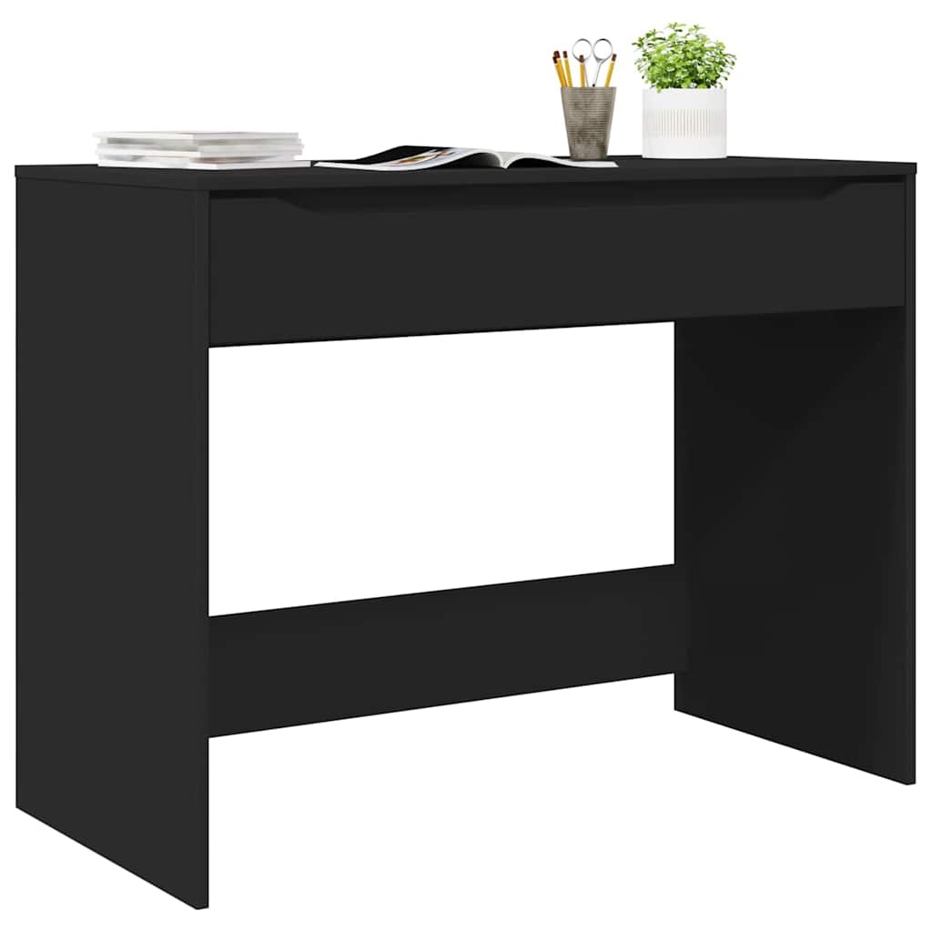 VidaXL Bureau met lade met opslag Zwart 100 x 50 x 78 cm Bewerkt hout