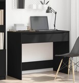 VidaXL Bureau met lade met opslag Zwart 100 x 50 x 78 cm Bewerkt hout