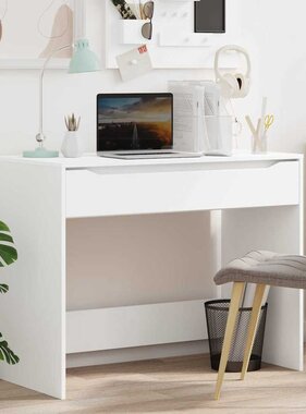 VidaXL Bureau met lade met opslag Wit 100 x 50 x 78 cm Bewerkt hout
