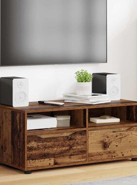 VidaXL TV-kast met lade Oud Hout 100 x 48 x 43 cm Bewerkt hout