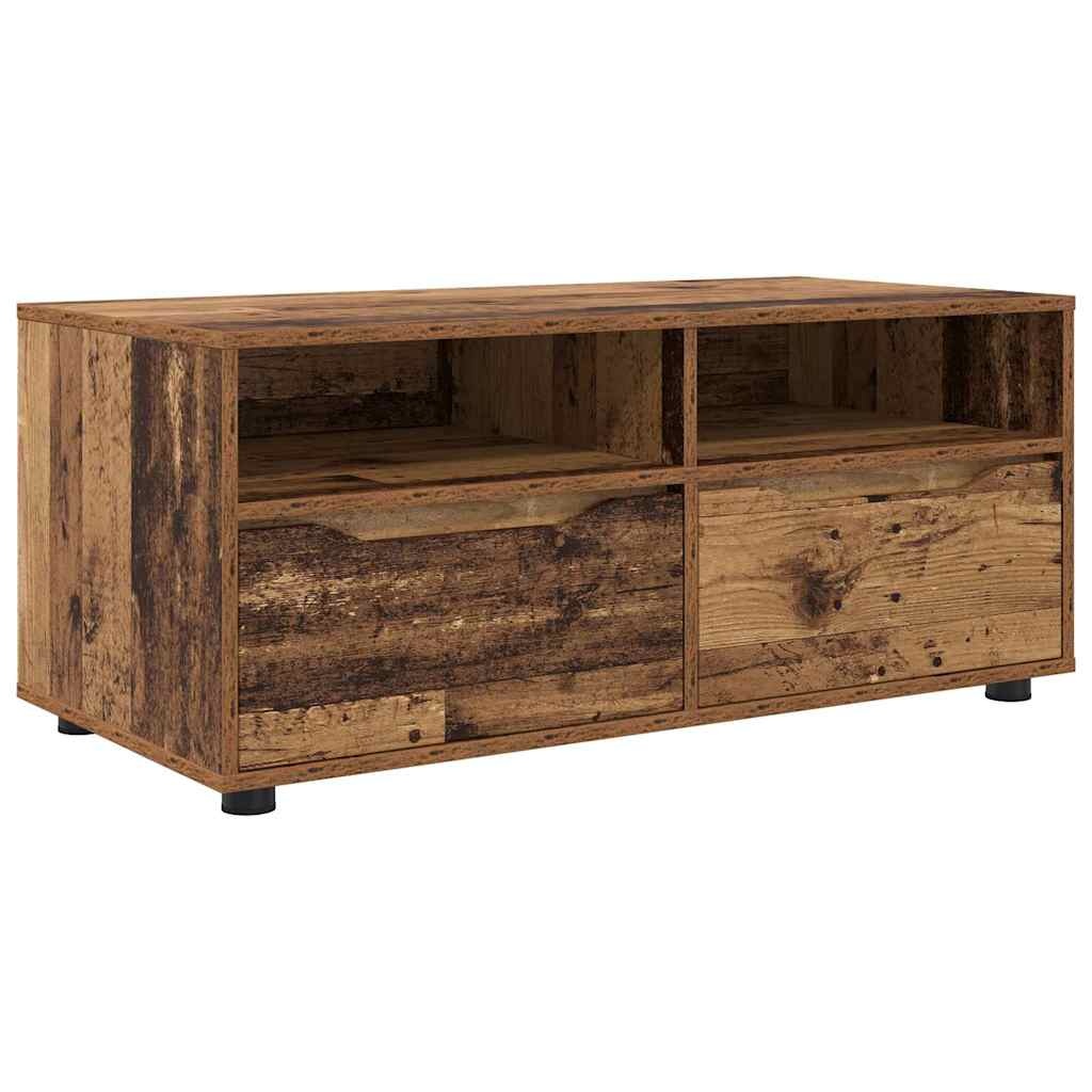 VidaXL TV-kast met lade Oud Hout 100 x 48 x 43 cm Bewerkt hout