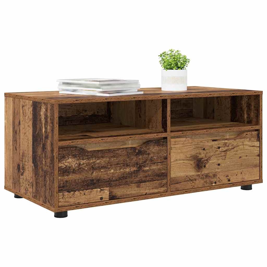 VidaXL TV-kast met lade Oud Hout 100 x 48 x 43 cm Bewerkt hout